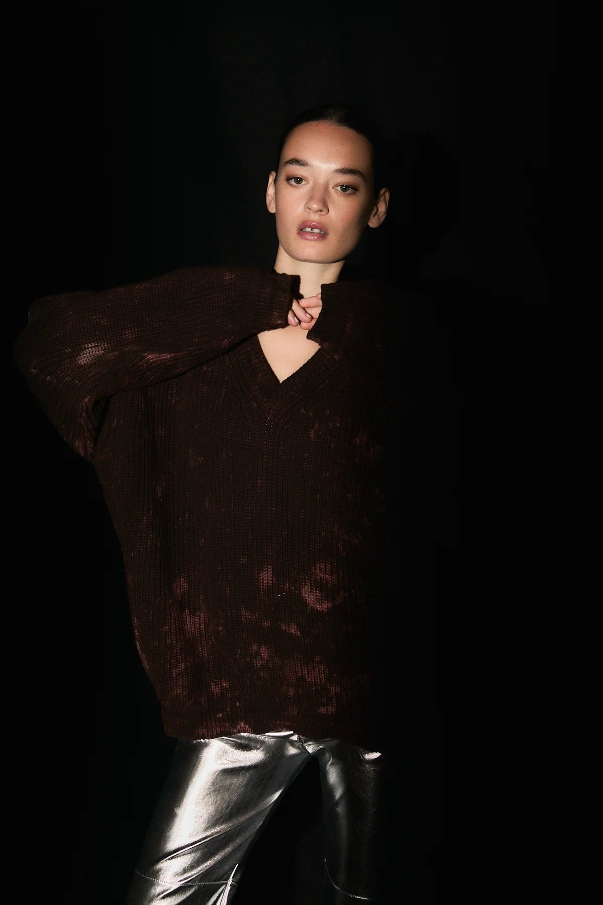 SWEATER FUKUI BATIK DARK BROWN